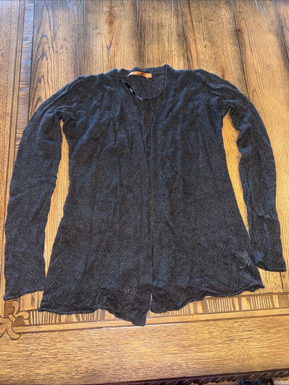 Charcoal Lightweight Open-Front Women's Sweater